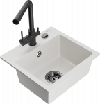 K&ouml;&ouml;givalamu Mexen Milo 6505-20-671600-70, graniit, 43.5 cm x 41 cm x 17.1 cm, valge/must