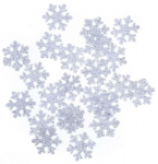 Dekoratsioon, "Lumehelbed" DallPrint Snowflakes, 2.4 cm, valge v./h&otilde;be v., 24 tk