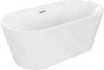 Vann, teisaldatav Mexen Luna, 75 cm x 150 cm x 58 cm, ovaalne, valge v./kroom v.