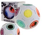 Sensoorne pigistatav m&auml;nguasi, pall Rainbow Ball, 7 cm, valge v./mitmev&auml;rviline