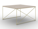Kohvilaud ADRK Nelia, l&auml;bipaistev v./pruun v./kuldne v., 75 cm x 75 cm x 43 cm