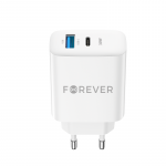 Telefoni laadija Forever TC-07-30AC, USB Type-C/USB A, valge v., 30 W