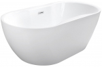 Vann, teisaldatav Besco Navia, 140 cm x 75 cm x 60 cm, ovaalne, valge/kroom