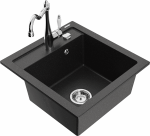 K&ouml;&ouml;givalamu koos kraaniga Mexen Vito, vaik/graniit, 49 cm x 52 cm x 21 cm, must