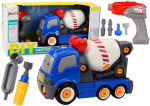 Transpordivahendite m&auml;nguasjade komplekt, betoonisegisti Lean Toys DIY Cartoon, sinine