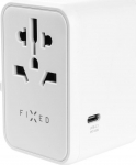 Toitepistiku adapter Fixed, USB-C/USB-A, 7.5 cm, valge, 65 W
