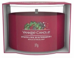 K&uuml;&uuml;nal, l&otilde;hna Yankee Candle Mini Sparkling Winterberry, 7 - 10 h, 37 g, Punane