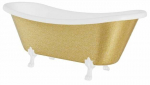 Vann, teisaldatav Besco Amelia Glam, 190 cm x 77 cm x 69 cm, ovaalne, kuldne/valge