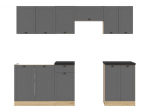 K&ouml;&ouml;gikomplekt Junona Line, must v./grafiit v., 2.4 m