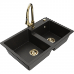 K&ouml;&ouml;givalamu Mexen Tomas, graniit, 80 cm x 50 cm x 19 cm, kuldne v./must v.