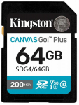 M&auml;lukaart Kingston Canvas Go! Plus SDG4, 64 GB, 200 Mb/s - 100 Mb/s