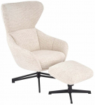 Tugitool koos jalatoega Leisure Furniture Fredy, beež v., 85 cm x 75 cm x 110 cm