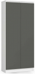 Kontorikapp Akord Furniture Factory R80 2D 8P CLP, valge v./grafiit v., 180 cm x 80 cm x 35 cm