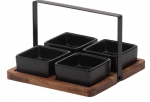 Serveerimiskomplekt Excellent Houseware 139210, 120 ml, 20 cm x 20 cm x 13 cm, &Oslash; 8.5 cm, pruun v./must v., keraamiline/puit