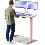 Arvutilaud reguleeritava k&otilde;rgusega Desktronic HomeOne 828 4, 120 cm x 60 cm, 119 cm, valge v./roosa v.