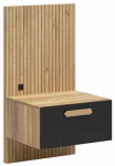 &Ouml;&ouml;kapp Henson Right, must v./mauvella oak v., 95 cm x 50.5 cm x 45.5 cm