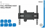 Teleri seinakinnitus Deltaco Full Motion 3 Way ARM-1200-B, 32-65", 35 kg