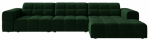 Nurgadiivan Cosmopolitan Design Chicago Bluvel 78, pudeli roheline v., parem, 167 x 294 cm x 78 cm