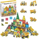 Magnetkonstruktor Woopie Tiles Construction Vehicles, 30 tk, mitmev&auml;rviline