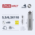 Isekeermestavad kruvid Haushalt DIN 7504K, 6.3 mm x 110 mm, 50 tk