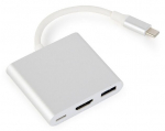 Adapter Gembird A-CM-HDMIF-02-SV USB Type-C Multi-Adapter USB Type-C male, HDMI, 0.07 m, h&otilde;be v.