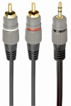 Kaabel Gembird CCA-352-2.5M 3.5 mm stereo male, RCA male x 2, 2.5 m, must v./hall v.