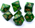 T&auml;ringud Rebel RPG Dice Set - Pearl - Green