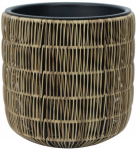 Lillepott Home4you Wicker 38092, plastik/metall, hele pruun