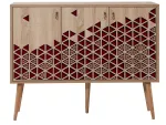 Kapp Kalune Design Mega 122, punane v./sonoma tamm v., 36 cm x 120 cm x 90 cm