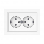 Pistikupesa 2-ne Vilma QR1000, maandusega, valge