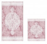 Vannitoamattide komplekt Foutastic Bathmat Set 299ANR1681, valge/roosa, 150 cm x 60 cm