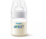 Lutipudel Philips Avent Anti-Colic SCY100/01, 125 ml, 0 kuud, l&auml;bipaistev v./valge v.