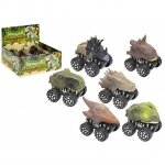 Dinosaurustega m&auml;nguautode komplekt off road dinozauras, (v&auml;rv/disain valitakse juhuslikult)
