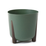 Lillepott Lamela Frida Eco, plastik/puit, 26 cm x 26 cm, &Oslash; 26 cm, roheline v.