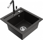 K&ouml;&ouml;givalamu koos kraaniga Mexen Vito, graniit, 49 cm x 52 cm x 21 cm, metallic black / gold