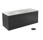 Vannitoakapp valamuga Besco Akya Classic, valge v./must v./grafiit v., 52.5 cm x 131 cm x 50.7 cm