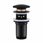 Sifoonikomplekt "click-clack" kaanega vannitoavalamu jaoks Laveo, 65 mm, click clack-funktsioon, must v.