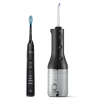 Elektrilise hambaharja ja irrigaatori komplekt Philips Power Flosser HX3886 / 43 DiamondClean 9000, must v.
