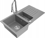 K&ouml;&ouml;givalamu koos kraaniga Mexen Matias, graniit, 90 cm x 50.5 cm x 20 cm, hall/kroom