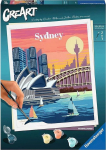 Maalimine numbrite j&auml;rgi Ravensburger CreArt Sydney, sinine v./oranž v., 24 x 30 cm