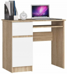 Kirjutuslaud ja riiul, vasakpoolne Akord Piksel Left, valge v./sonoma tamm v.