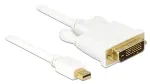 Juhe Delock Mini Displayport to DVI Mini Display port male, DVI-D male, 1 m, valge v.