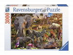 Pusle Ravensburger African animals 17037, 121 cm x 80 cm, 3000 tk, mitmev&auml;rviline