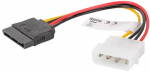 Adapter Lanberg 4 pin Molex male, SATA 15 pin female, 0.15 m, kollane v.
