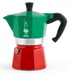 Moka kohvikann Bialetti Express Italia, 0.3 l, punane v./roheline v.