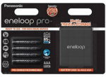 Laetav element Panasonic Eneloop Pro + Korpused, AAA, 930 mAh, 4 tk.