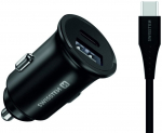 Auto laadija Swissten SW-CCH-ME-SFC-25W-BK, USB Type C/USB, must, 35 W