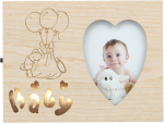 Fotoraam KPH Baby's Led Heart, 20 cm x 18 cm, hele pruun