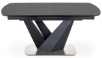 Laud pikendatav Patrizio, must v./tumehall v., 160 - 200 cm x 90 cm x 77 cm
