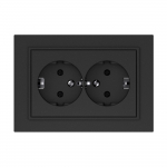 Pistikupesa 2-ne Vilma QR1000, maandusega, matt must